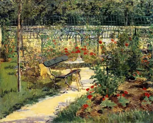 The Bench also known as My Garden Oil painting by Edouard Manet