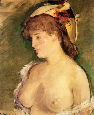 The Blond with Bare Breasts by Edouard Manet Oil Painting