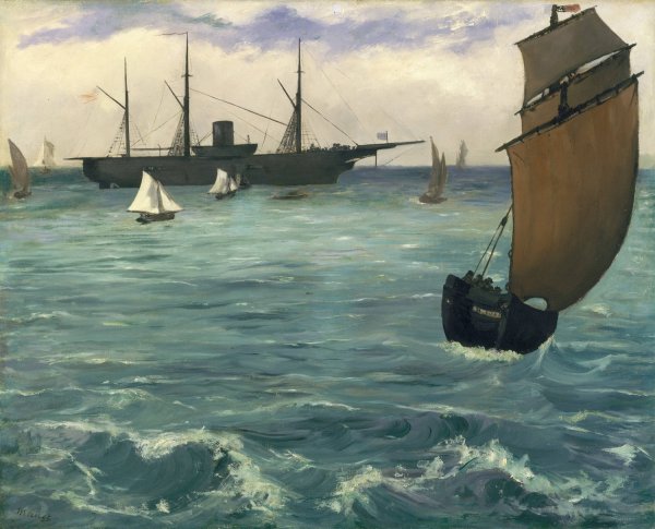 The 'Kearsarge' at Boulogne  by Edouard Manet - Hand-Painted Oil Painting Reproduction