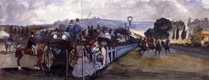 The Races at Longchamp painting by Edouard Manet