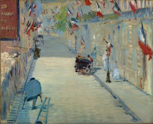 The Rue Mosnier with Flags by Edouard Manet Oil Painting
