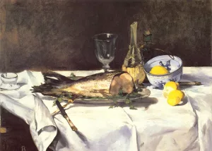 The Salmon painting by Edouard Manet
