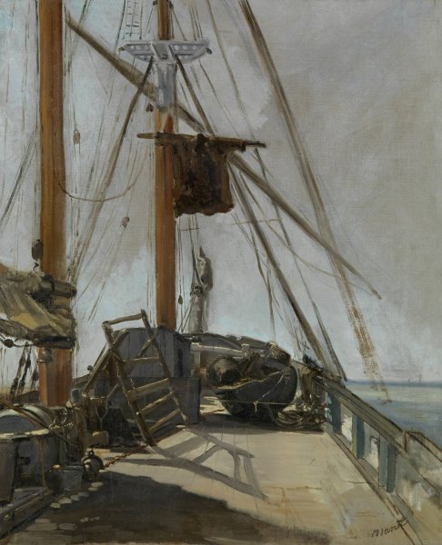 Main Product Photo of The ship's deck Painting by Edouard Manet