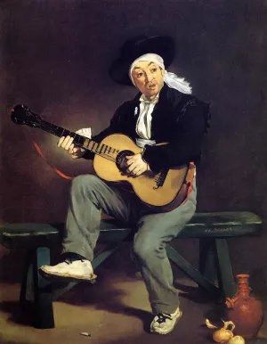 The Spanish Singer also known as Guitarrero by Edouard Manet Oil Painting