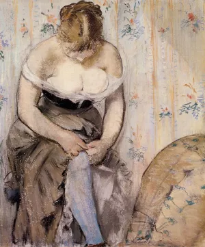 Woman Fastening Her Garter painting by Edouard Manet