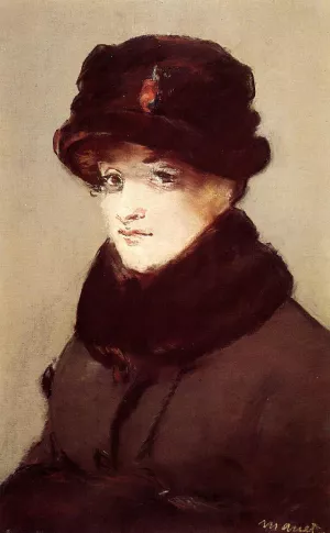 Woman in Furs, Portrait of Mery Laurent by Edouard Manet - Oil Painting Reproduction