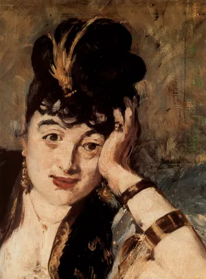 Woman with Fans Detail by Edouard Manet Oil Painting