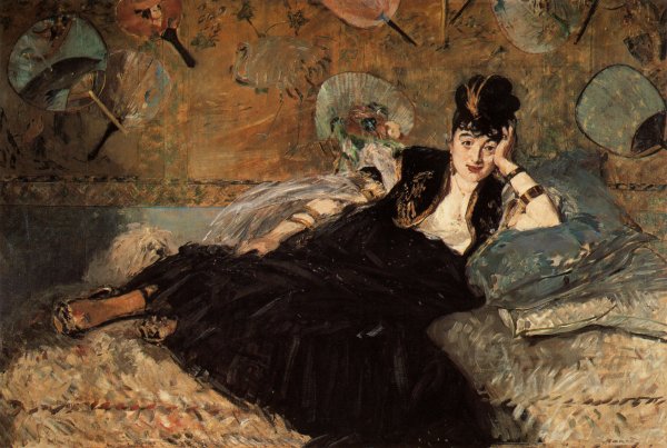 Main Product Photo of Woman with Fans Painting by Edouard Manet