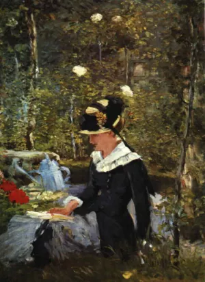Young Girl on the Threshold of the Garden at Bellevue by Edouard Manet Oil Painting