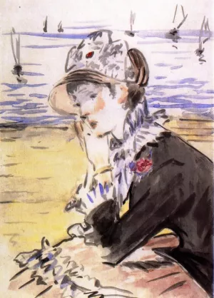 Young Woman by the Sea by Edouard Manet Oil Painting