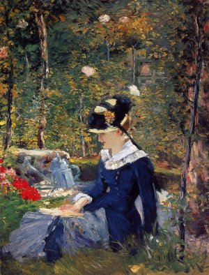 Young Woman in the Garden Oil painting by Edouard Manet