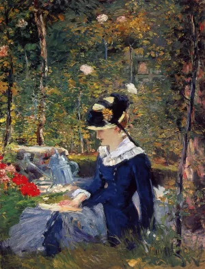 Young Woman in the Garden by Edouard Manet Oil Painting