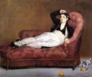 Young Woman Reclining by Edouard Manet Oil Painting