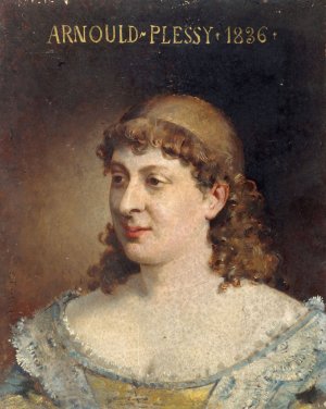 Portrait de Jeanne-Sylvanie Arnould-Plessy by Edouard Toudouze Oil Painting