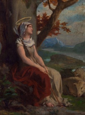 Sainte Genevieve by Edouard Vimont Oil Painting