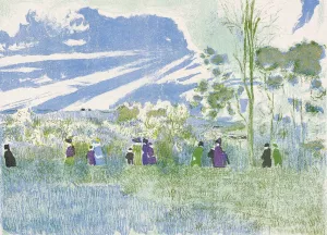 Across the Fields, plate three from Landscapes and Interiors by Edouard Vuillard Oil Painting