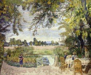 Figures Eating in a Garden by the Water: A Decorative Panel for Bois Lurette