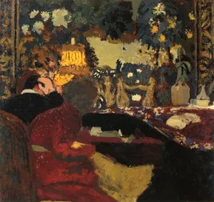 In front of a Tapestry, Misia and Thadee Nathanson, Rue St. Florentin by Edouard Vuillard Oil Painting
