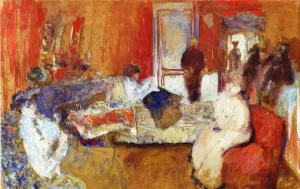 In the Red Room by Edouard Vuillard - Oil Painting Reproduction