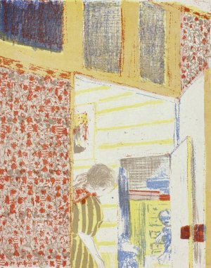 Interior with Pink Wallpaper III by Edouard Vuillard Oil Painting