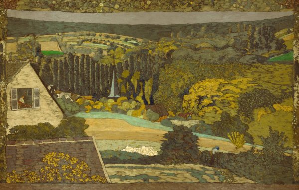 Landscape; Window Overlooking the Woods  by Edouard Vuillard - Hand-Painted Oil Painting Reproduction
