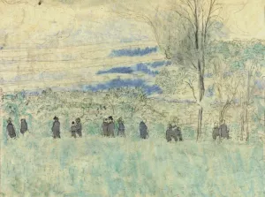 Landschap met wandelaars by Edouard Vuillard Oil Painting
