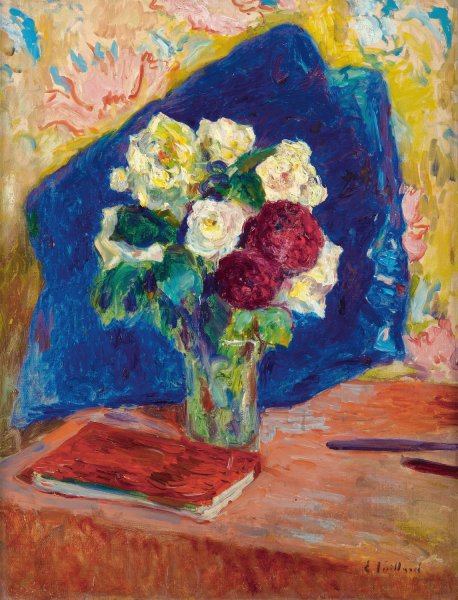Le Bouquet Et Le Livre  by Edouard Vuillard - Hand-Painted Oil Painting Reproduction
