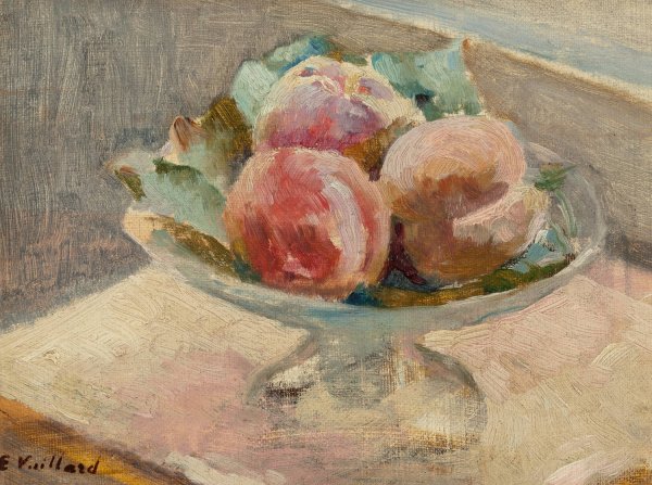 Le compotier de peches  by Edouard Vuillard - Hand-Painted Oil Painting Reproduction