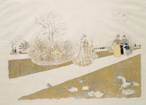 Le Jardin Des Tuileries Ii by Edouard Vuillard Oil Painting