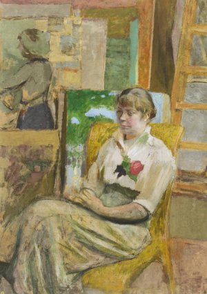 Le modele a la rose by Edouard Vuillard Oil Painting