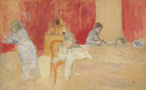 Les Enfants Roussel a table by Edouard Vuillard Oil Painting