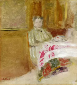 Madame Vuillard at Table by Edouard Vuillard - Oil Painting Reproduction