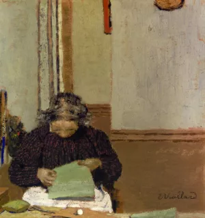 Madame Vuillard Cousant painting by Edouard Vuillard