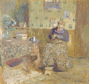 Madame Vuillard Sewing by Edouard Vuillard Oil Painting