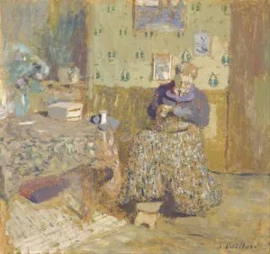 Madame Vuillard Sewing by Edouard Vuillard Oil Painting