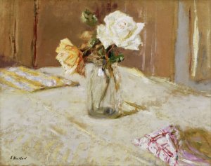 Roses in a Glass Vase by Edouard Vuillard Oil Painting