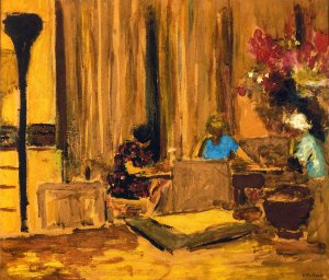 The Billiard Room at the Chateau at Clayes by Edouard Vuillard Oil Painting