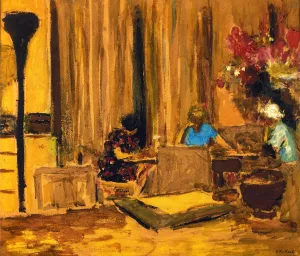 The Billiard Room at the Chateau at Clayes by Edouard Vuillard Oil Painting