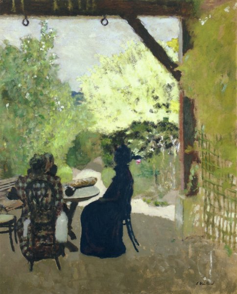 Main Product Photo of Under the Portico Painting by Edouard Vuillard