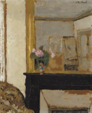 Vase of Flowers on a Mantelpiece by Edouard Vuillard Oil Painting