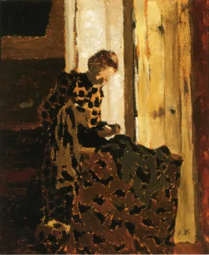 Woman Brushing a Garment by Edouard Vuillard - Oil Painting Reproduction