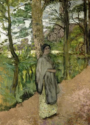 Woman in Grey in a Lane by Edouard Vuillard - Oil Painting Reproduction