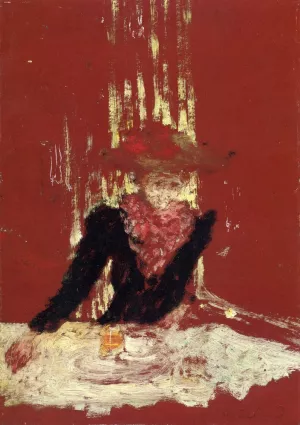 Woman with a Cup of Coffee Oil painting by Edouard Vuillard