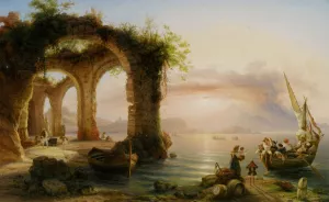 The Bay of Naples from Posillipo Oil painting by Eduard Agricola