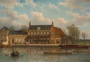 De Amstel bij de uitspanning Lokhorst by Eduard Alexander Hilverdink De Amstel bij de uitspanning Lokhorst by Eduard Alexander Hilverdink Oil Painting