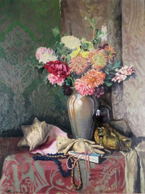 Stillleben mit Schmuck by Eduard Ameseder Oil Painting