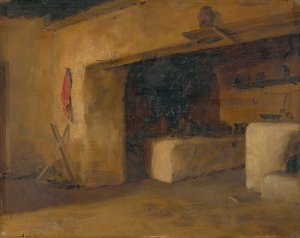 Cottage Interior by Eduard Ballo Oil Painting
