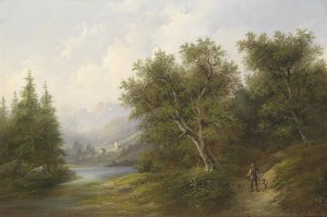 Partie bei Ehrenhausen in Untersteier by Eduard Boehm Oil Painting