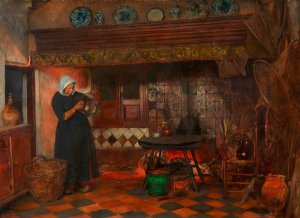 Hollandisches Kucheninterieur by Eduard Charlemont Oil Painting