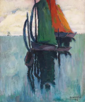 Windstille by Eduard Dollerschell Oil Painting